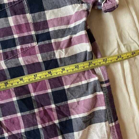 Tommy Hilfiger Purple Plaid Slim Fit Short-Sleeved Men's Button Down Shirt - Picture 5 of 9